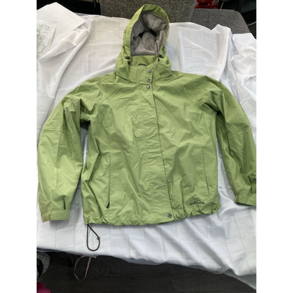 Eddie Bauer Weatheredge Jacket Women’s Or Girls XL Hooded Full Zip Green Read